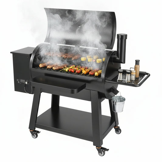Portable Charcoal Grill Propane Gas Grills with Cover and Cart Heavy Duty Iron BBQ Grill for Outdoor Cooking Barbecue